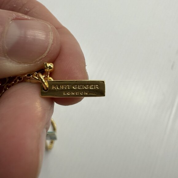 Kurt Geiger London Gold Rhinestone Lemon Slice Pendant Statement Necklace NWT - Picture 5 of 6